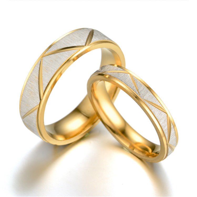 Titanium steel couple ring 24K gold stainless steel ring - The Savvy ShopperThe Savvy ShopperDropshipmanTitanium steel couple ring 24K gold stainless steel ring