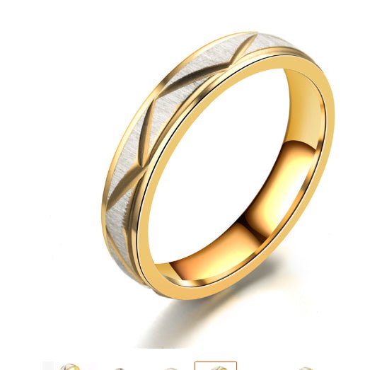 Titanium steel couple ring 24K gold stainless steel ring - The Savvy ShopperThe Savvy ShopperDropshipmanTitanium steel couple ring 24K gold stainless steel ring