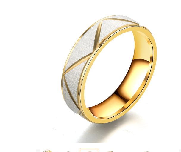 Titanium steel couple ring 24K gold stainless steel ring - The Savvy ShopperThe Savvy ShopperDropshipmanTitanium steel couple ring 24K gold stainless steel ring