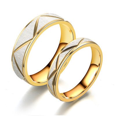 Titanium steel couple ring 24K gold stainless steel ring - The Savvy ShopperThe Savvy ShopperDropshipmanTitanium steel couple ring 24K gold stainless steel ring