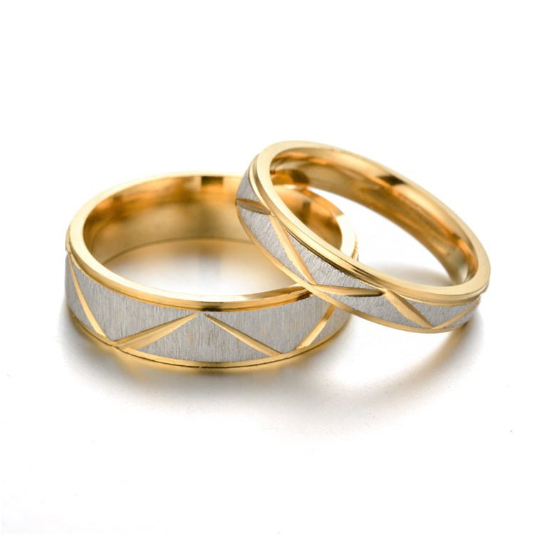 Titanium steel couple ring 24K gold stainless steel ring - The Savvy ShopperThe Savvy ShopperDropshipmanTitanium steel couple ring 24K gold stainless steel ring