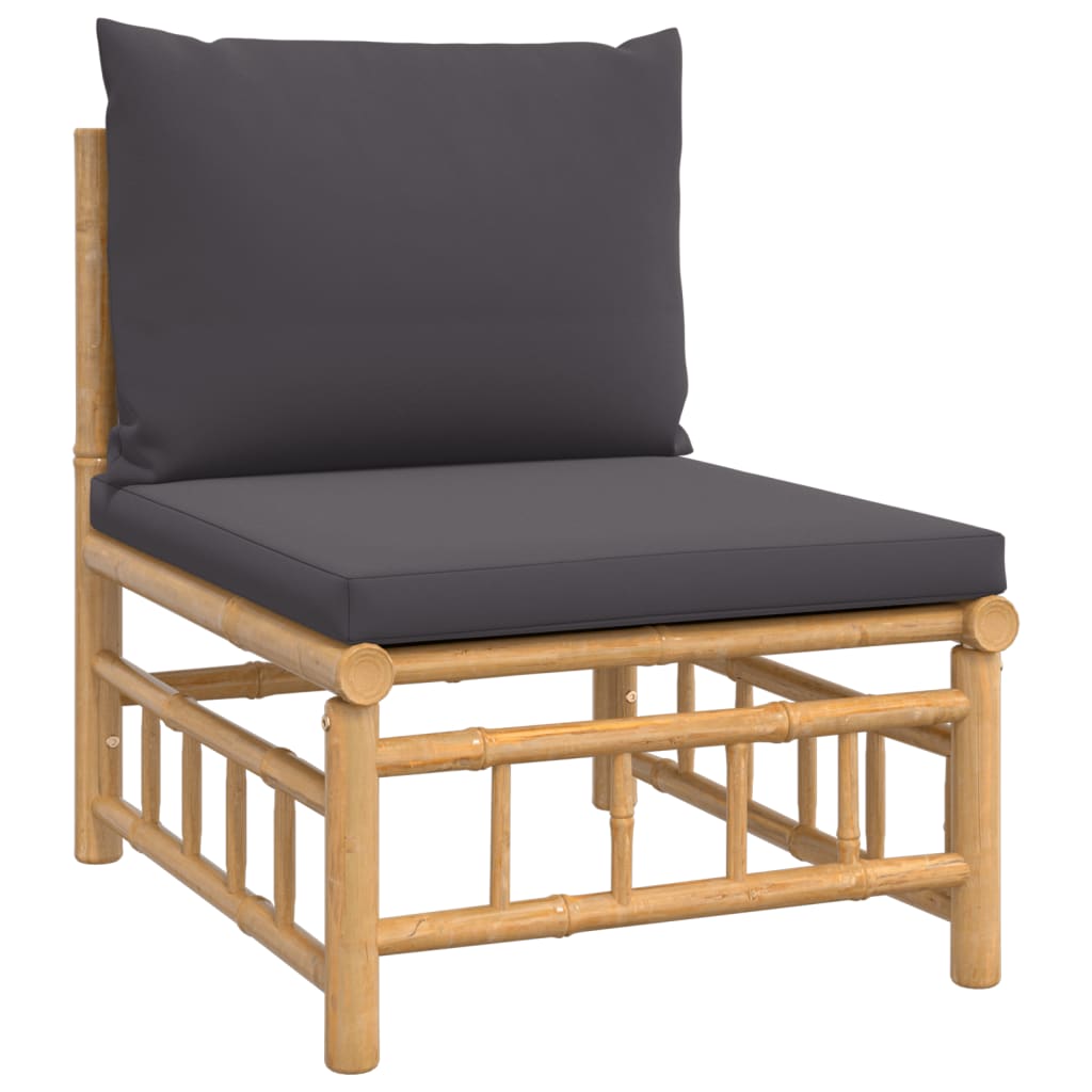vidaXL 6 Piece Patio Lounge Set with Dark Gray Cushions Bamboo - The Savvy ShopperThe Savvy ShopperVidaXLFurniture > Outdoor Furniture > Outdoor Furniture SetsvidaXL 6 Piece Patio Lounge Set with Dark Gray Cushions Bamboo