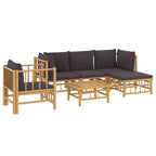 vidaXL 6 Piece Patio Lounge Set with Dark Gray Cushions Bamboo - The Savvy ShopperThe Savvy ShopperVidaXLFurniture > Outdoor Furniture > Outdoor Furniture SetsvidaXL 6 Piece Patio Lounge Set with Dark Gray Cushions Bamboo