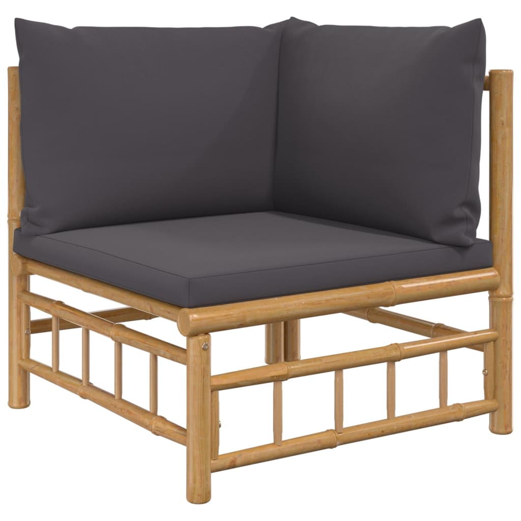 vidaXL 6 Piece Patio Lounge Set with Dark Gray Cushions Bamboo - The Savvy ShopperThe Savvy ShopperVidaXLFurniture > Outdoor Furniture > Outdoor Furniture SetsvidaXL 6 Piece Patio Lounge Set with Dark Gray Cushions Bamboo