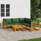 vidaXL 6 Piece Patio Lounge Set with Green Cushions Solid Wood - The Savvy ShopperThe Savvy ShopperVidaXLFurniture > Outdoor Furniture > Outdoor Furniture SetsvidaXL 6 Piece Patio Lounge Set with Green Cushions Solid Wood