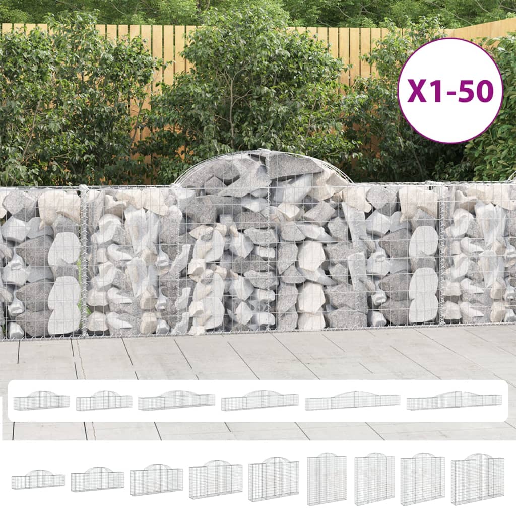 vidaXL Arched Gabion Baskets 3 pcs 118.1"x11.8"x31.5"/39.4" Galvanized Iron - The Savvy ShopperThe Savvy ShopperVidaXLHome & Garden > Lawn & Garden > Gardening > Pots & PlantersvidaXL Arched Gabion Baskets 3 pcs 118.1"x11.8"x31.5"/39.4" Galvanized Iron