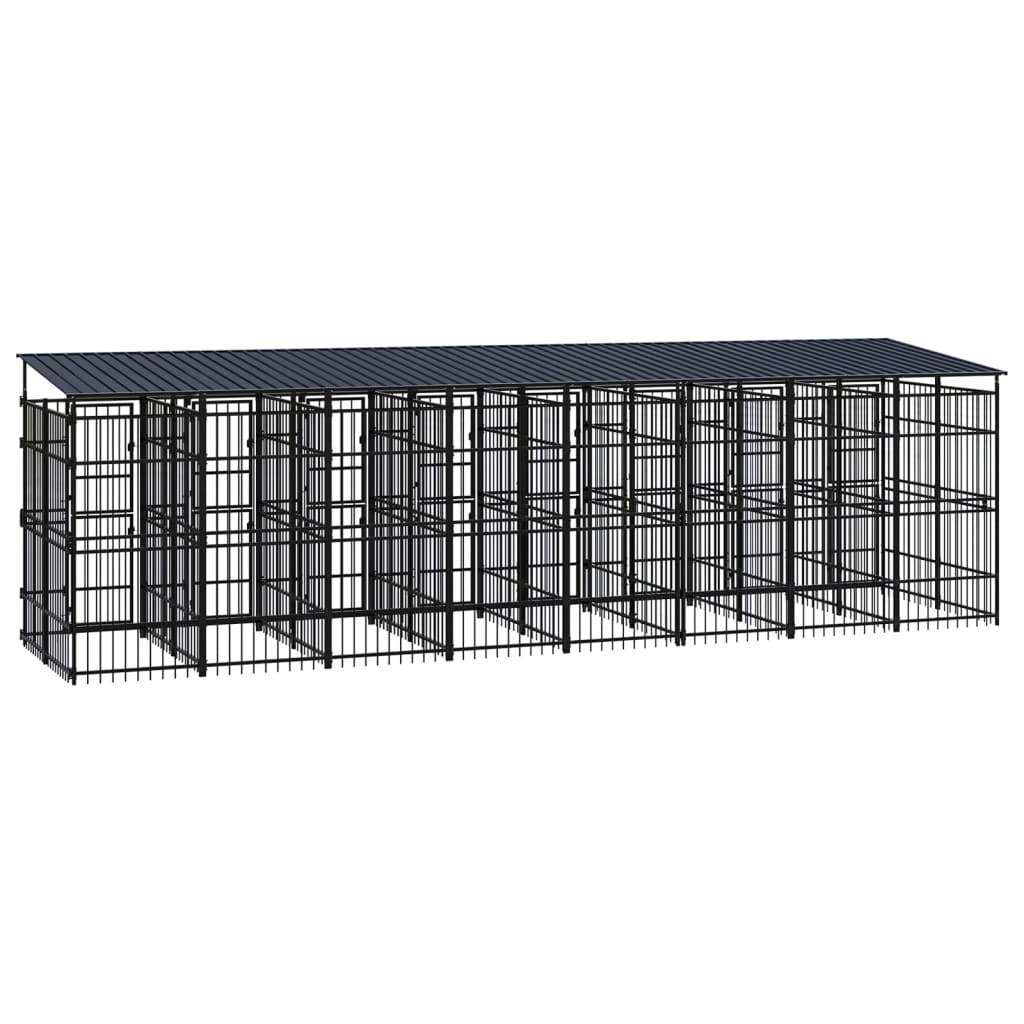 vidaXL Outdoor Dog Kennel with Roof Steel 158.8 ft² - The Savvy ShopperThe Savvy ShopperVidaXLAnimal & Pet Supplies > Pet Supplies > Dog Supplies > Dog Kennels & RunsvidaXL Outdoor Dog Kennel with Roof Steel 158.8 ft²